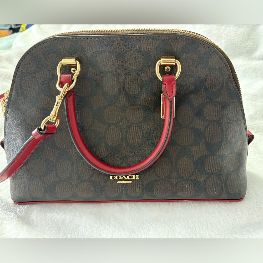 UGC Coach 2558 Katy Satchel in Signature Canvas Leather Shoulder Handbag Purse